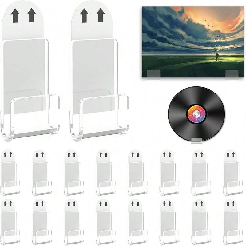 Acrylic Record Storage Rack, 12pcs set Wall Mounted Record Holder, Record Display Rack, Office Storage Rack, Desk Organizer for Home Office