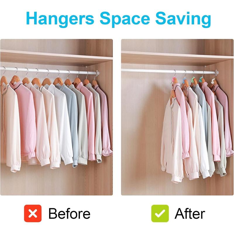 100 Count Hanger Connector Hooks, Hangers Space Saving, Hanger Hooks, Hanger Clips for Plastic Hangers