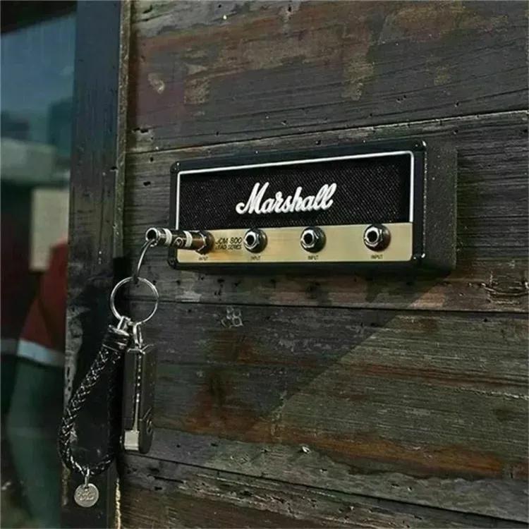 Vintage Marshall Jack Rack 4 Keychains Holder Black And White, Standard Wall Mountable Key Storage Rack, Idea For Decorate Your House, Room Organiser