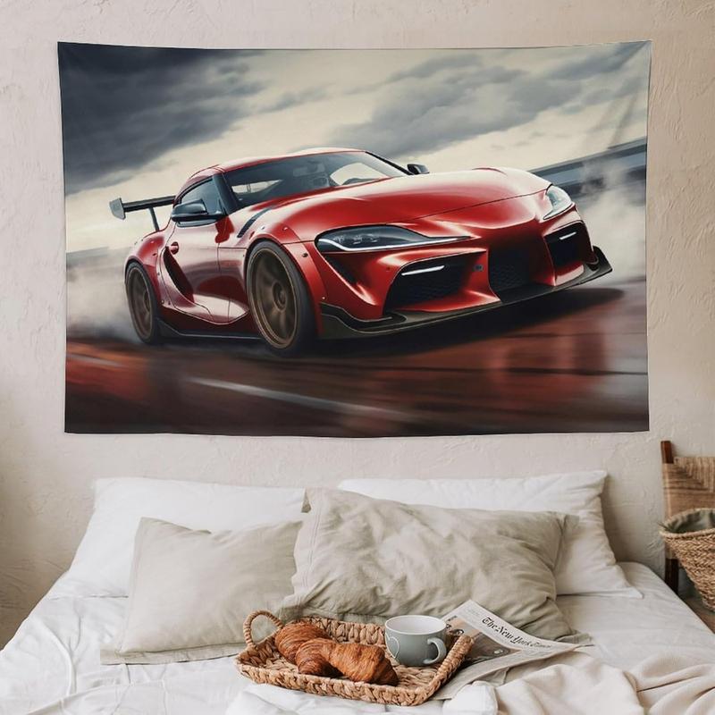 Car Tapestry Red Sports Car Sup Jdm Car Wall Hanging Aesthetic Decoration For Bedroom Living Room Wall Art Tapestries 40