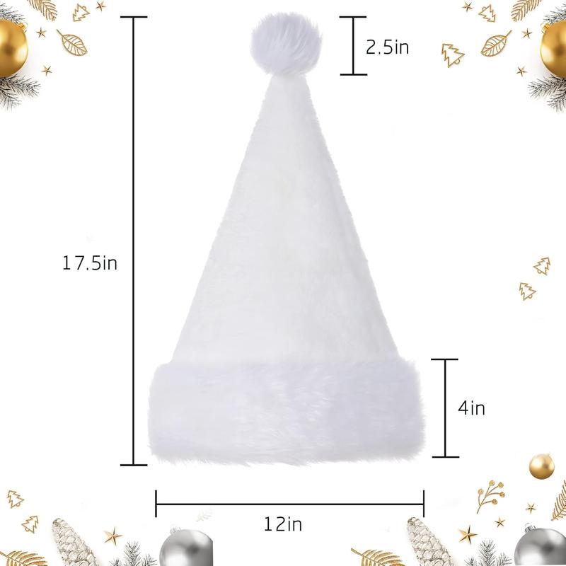 Santa Hats for Adults, Unisex Velvet Touch Comfort Christmas Hats for New Year Festive Party Christmas Supplies