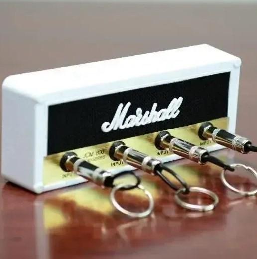 Vintage Marshall Jack Rack 4 Keychains Holder Black And White, Standard Wall Mountable Key Storage Rack, Idea For Decorate Your House, Room Organiser