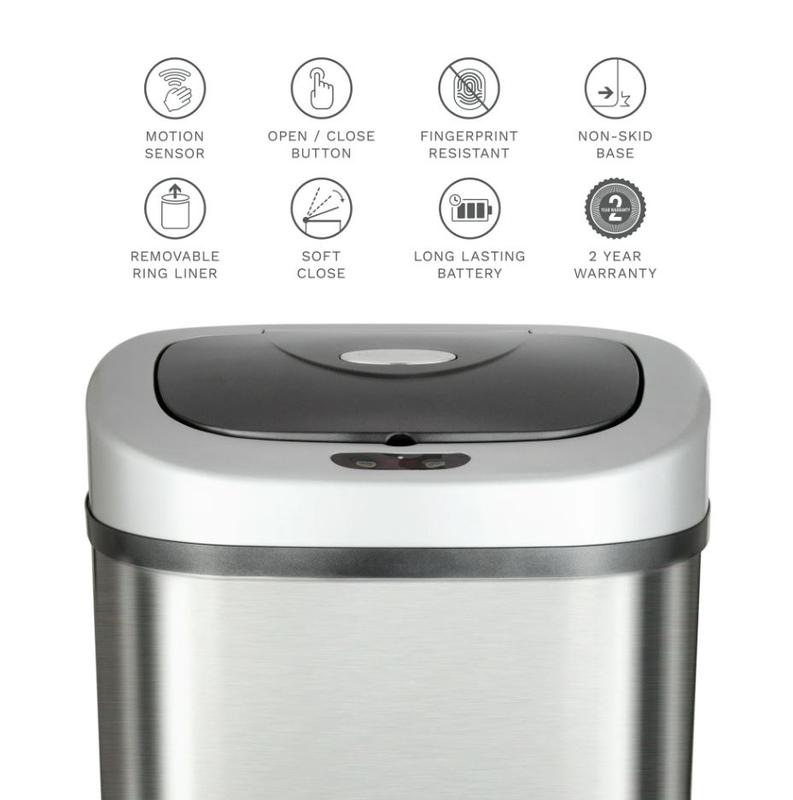 Nine Stars 21.1 Gallon Trash Can, Motion Sensor Touchless Kitchen Trash Can, Stainless Steel NEW BEST SALE