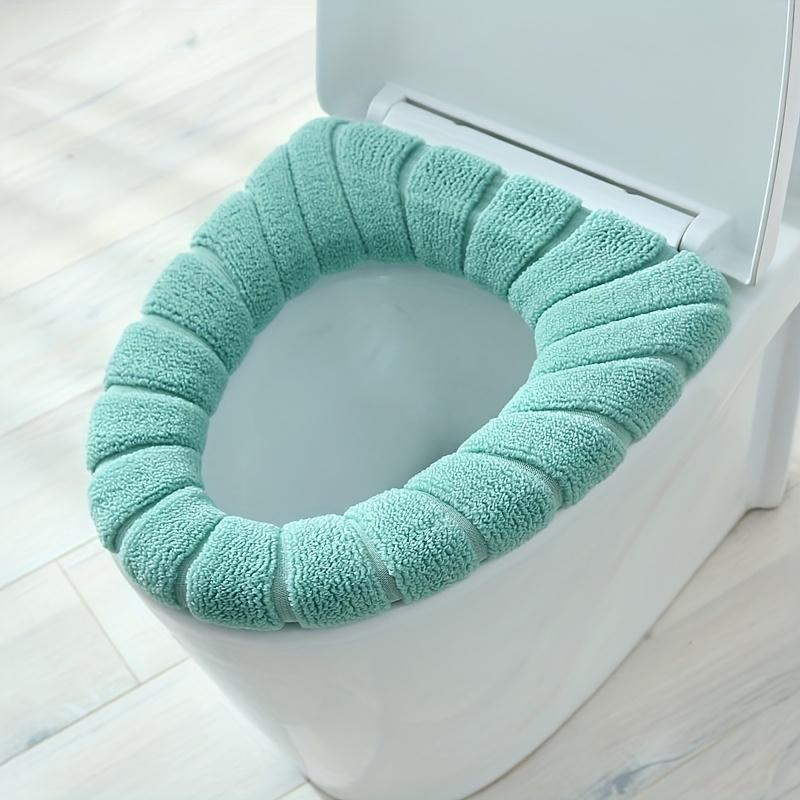 Deluxe Plush Linen Toilet Seat Cover Set - Extra Soft, Machine Washable with Removable Cover & Contrasting Handles for Comfort and Style