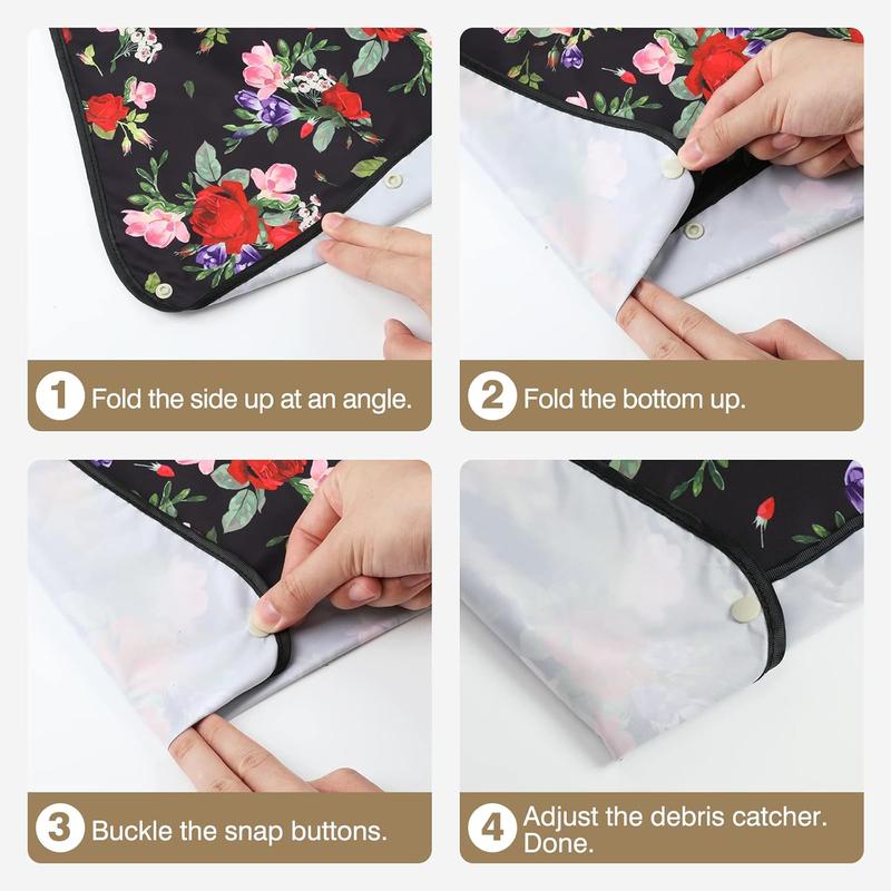 3 washable clothes protection covers with breadcrumb catcher, reusable waterproof large-sized bib (suitable for elderly women), blue white black