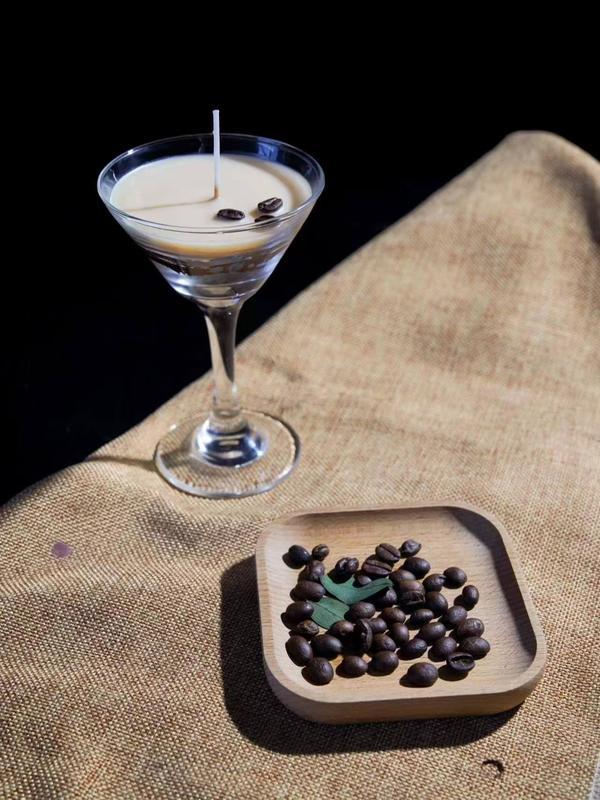 Handmade Espresso Martini Candle Decor with Natural Soy Wax and Cotton Wicks