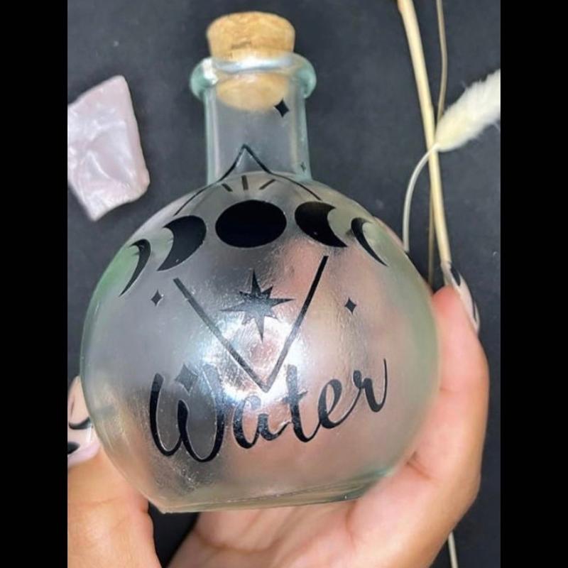 Moon Water Jar, Full Moon Ritual, Moon Phase Glass Bottle, Alter Tools, Stash Jar, Cleansing Tool, Witch Bottle, Cork Bottle, Set intention Box Gift