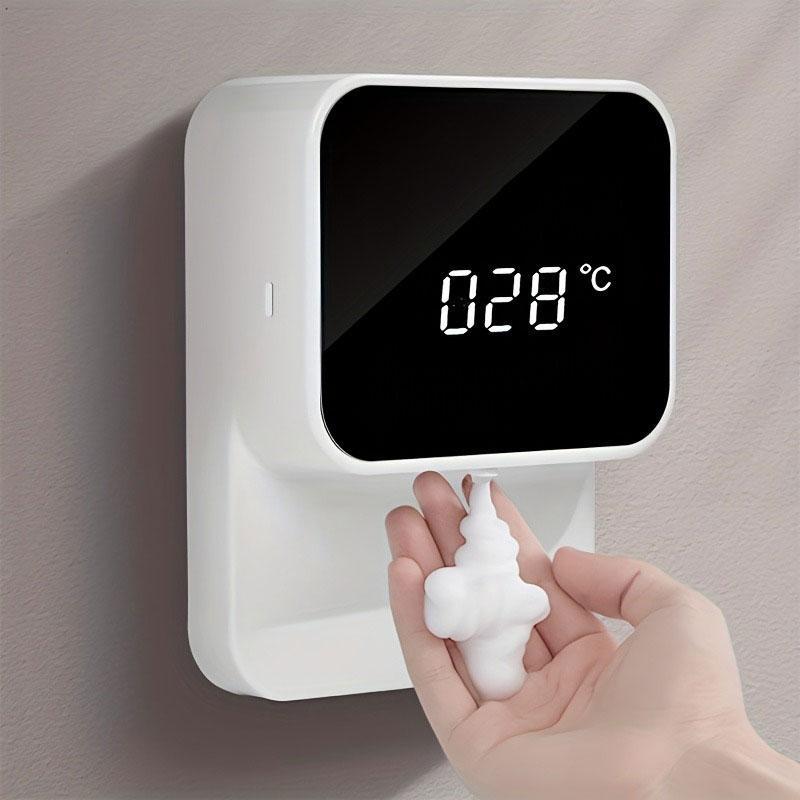 Automatic Sensor Soap Dispenser, USB Rechargeable Wall Mounted Digital Display Soap Dispenser, Contactless Hand Sanitizer Dispenser for Kitchen