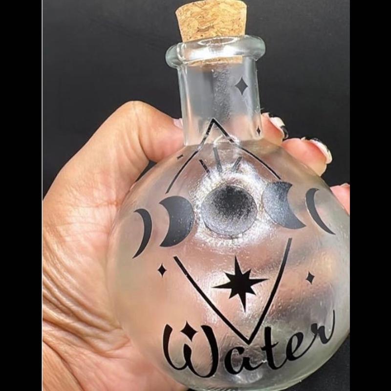 Moon Water Jar, Full Moon Ritual, Moon Phase Glass Bottle, Alter Tools, Stash Jar, Cleansing Tool, Witch Bottle, Cork Bottle, Set intention Box Gift