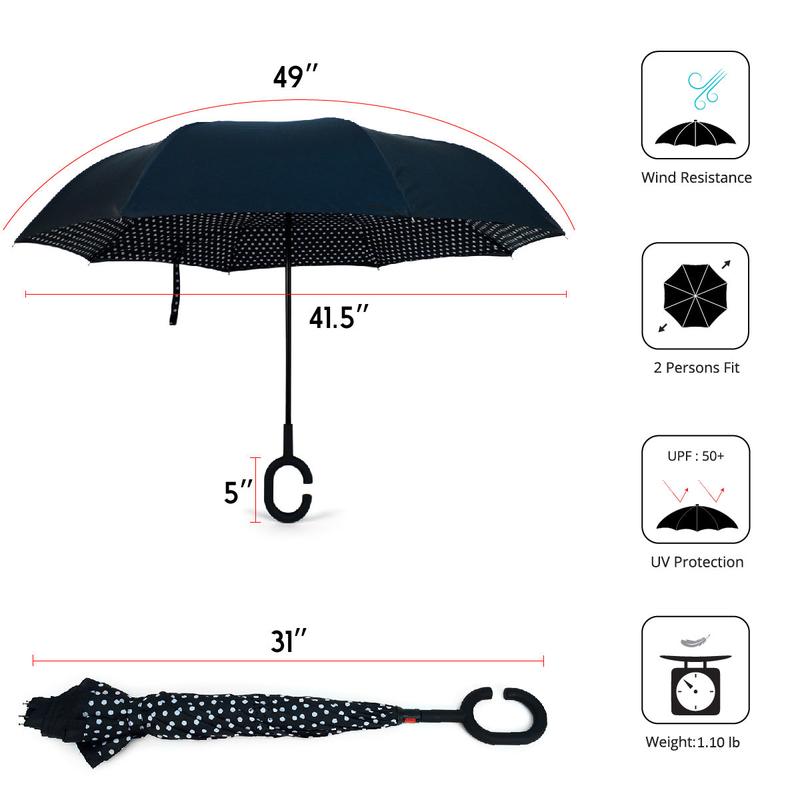 Polka Dot  Double Layer Inverted Umbrella - UM5022