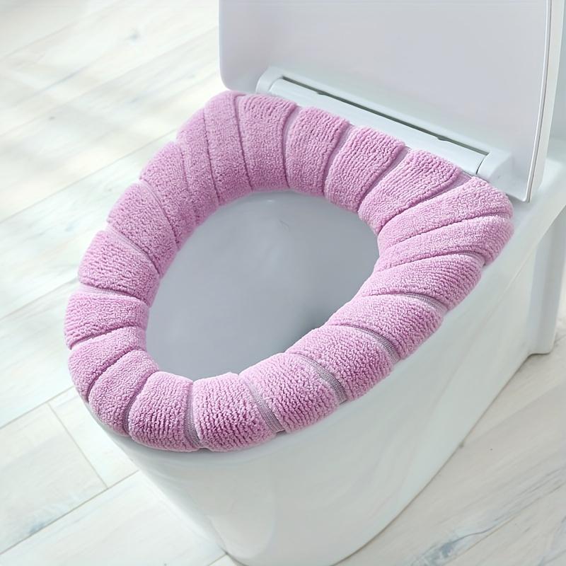 Deluxe Plush Linen Toilet Seat Cover Set - Extra Soft, Machine Washable with Removable Cover & Contrasting Handles for Comfort and Style