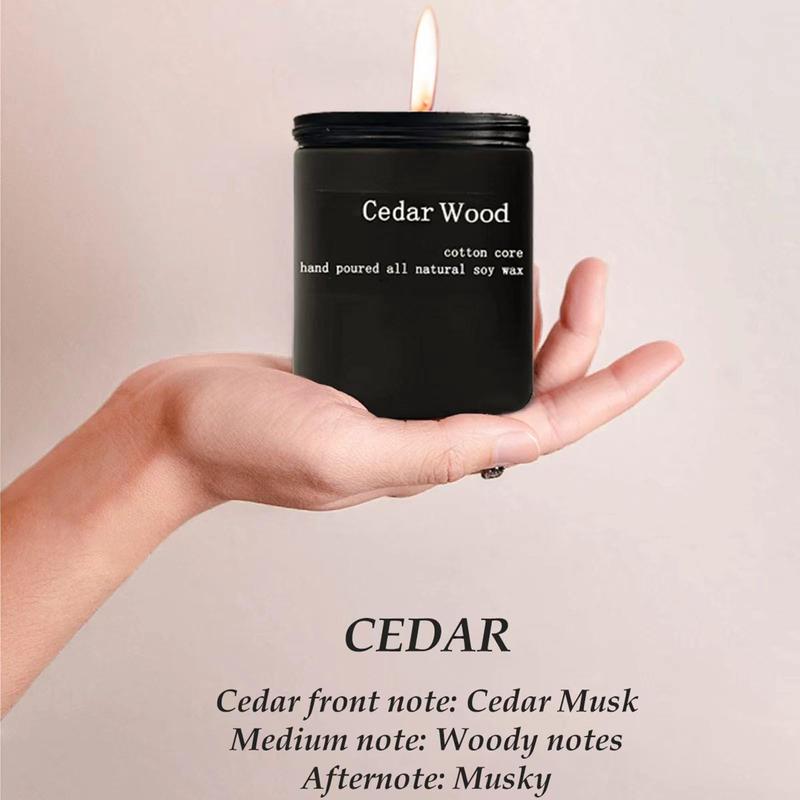 Scented Candle Cedar,7oz 45Hour Burn,Scented Candles for Home| Spring Candles| Black Jar Candle|Soy Candles,Long Lasting Candles |for Men & Women Candles Gifts (Cedar, 7oz) Decor Freshener Ornaments Decoration Aroma Perfume