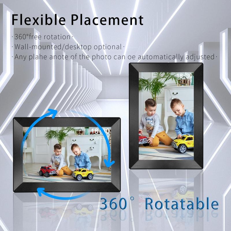 Digital Picture Frame WiFi Smart Slideshow Picture Frames 10.1Inch HD Digital Photo Frame, 16GB Storage, Electronic Picture Frame Easy to Share Photos