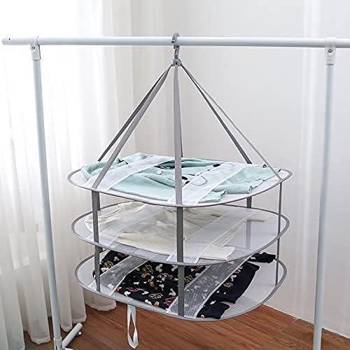 3-Tier Folded Mesh Clothes Hanging Dryer Sweater Drying Rack 30.3