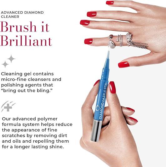 Diamond Dazzle Stik-Portable Diamond Cleaner for Rings and Jewelry-Bring Out The Sparkle in Your Diamonds and Precious Stones Brush Gift Cleaning