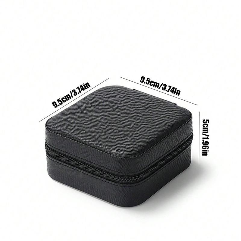 Portable Travel Jewelry Box, 1 Count Ring Necklace Earrings Storage Box with Zipper,  Home Organizer for Indoor & Outdoor