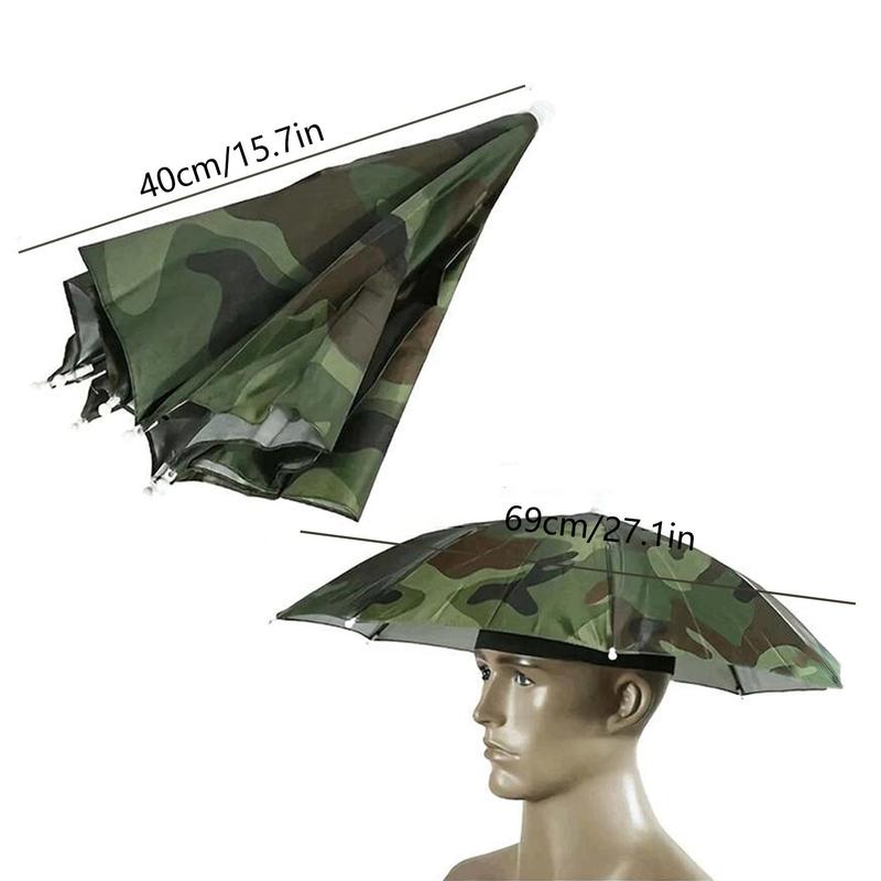 Outdoor Umbrella Hat, Outdoor Sunshade Waterproof Camping Fishing Headwear Umbrella, Portable Foldable Fishing Hat Umbrella