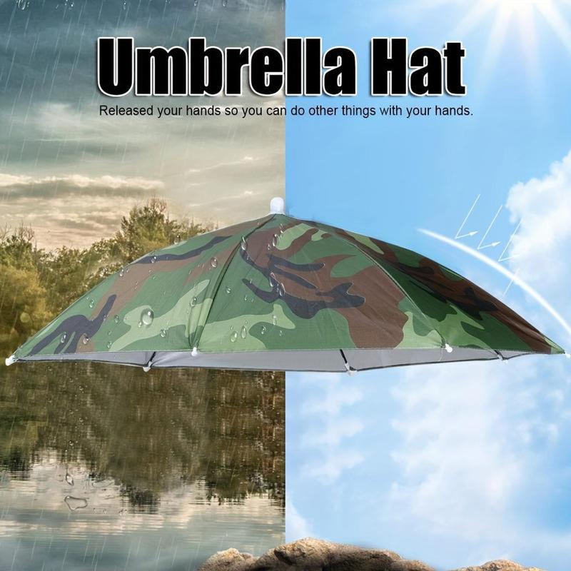 Outdoor Umbrella Hat, Outdoor Sunshade Waterproof Camping Fishing Headwear Umbrella, Portable Foldable Fishing Hat Umbrella