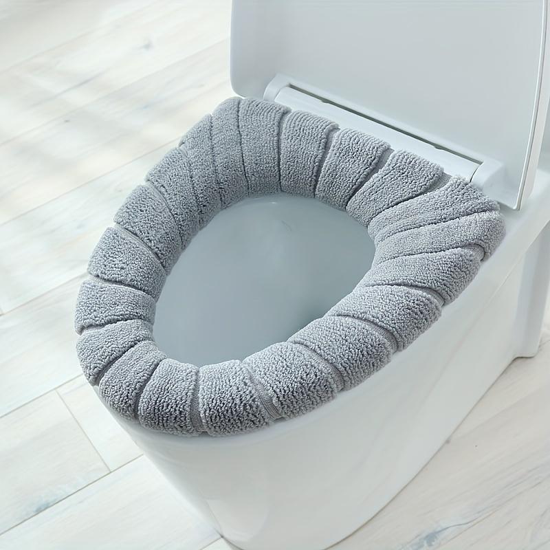 Deluxe Plush Linen Toilet Seat Cover Set - Extra Soft, Machine Washable with Removable Cover & Contrasting Handles for Comfort and Style