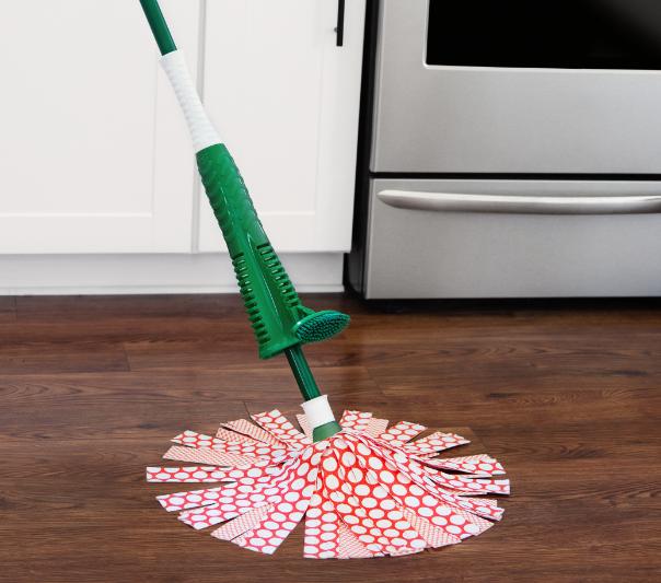 Libman Wonder Mop.  Green and White Handle. Cleaning Steel