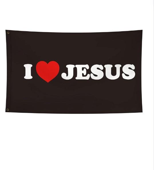 I Love Jesus Flag I Heart Jesus Flag Funny Meme Flags Banner Cool Flags For Room Guys Girls College Dorm Man Cave Bedroom Wall Decor Hangings Outdoor Indoor 3x5 Feet Gifts Light Ornaments