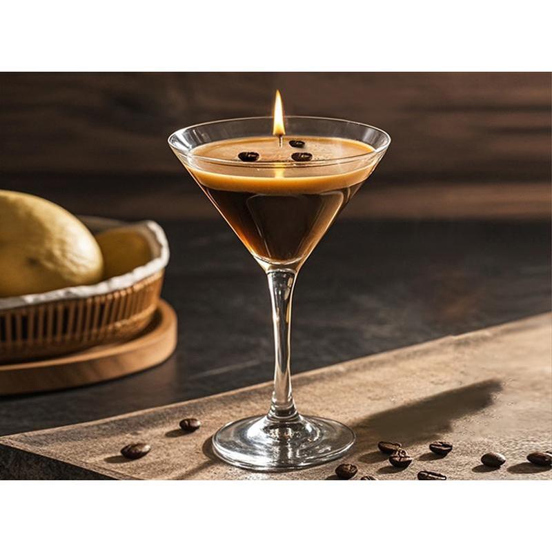 Handmade Espresso Martini Candle Decor with Natural Soy Wax and Cotton Wicks