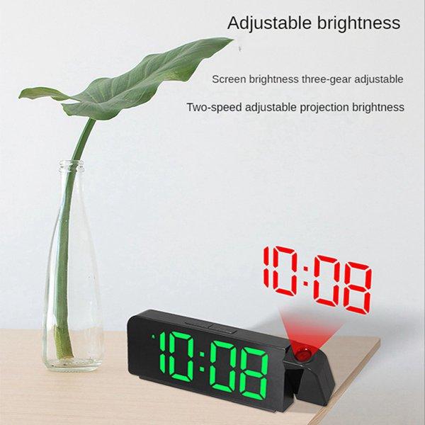 180° Rotation Projection Alarm Clock 12 24H LED Digital Clock USB Charge Ceiling Projector Alarm Clock Green