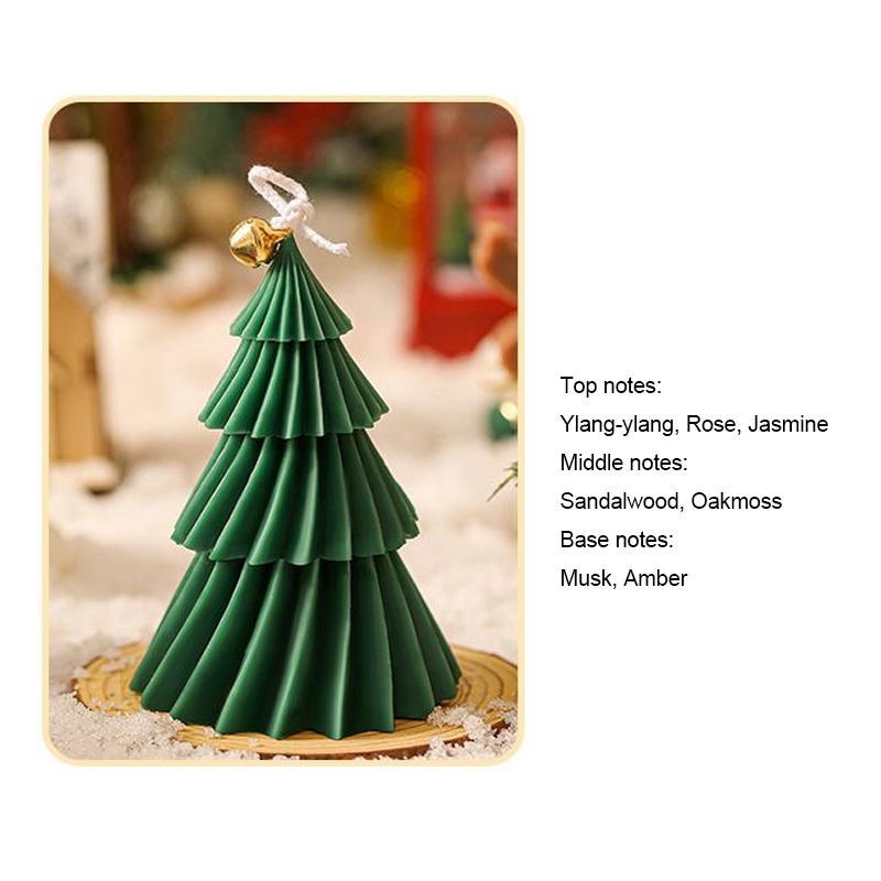 Christmas Themed Tree Shaped Aroma Candle, 1 Count Christmas Fragrance Candle, Desktop Decorative Ornament for Home Party Bedroom, Gift for Friend