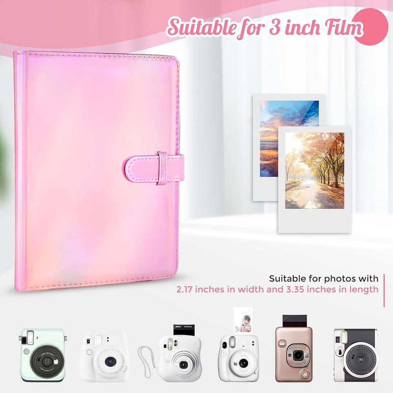 128 Pockets Mini Photo Album for Fujifilm Instax Mini Camera, Polaroid Snap, Z2300, SocialMatic Instant Cameras & Zip Instant Printer (128 Pockets, Magic pink)