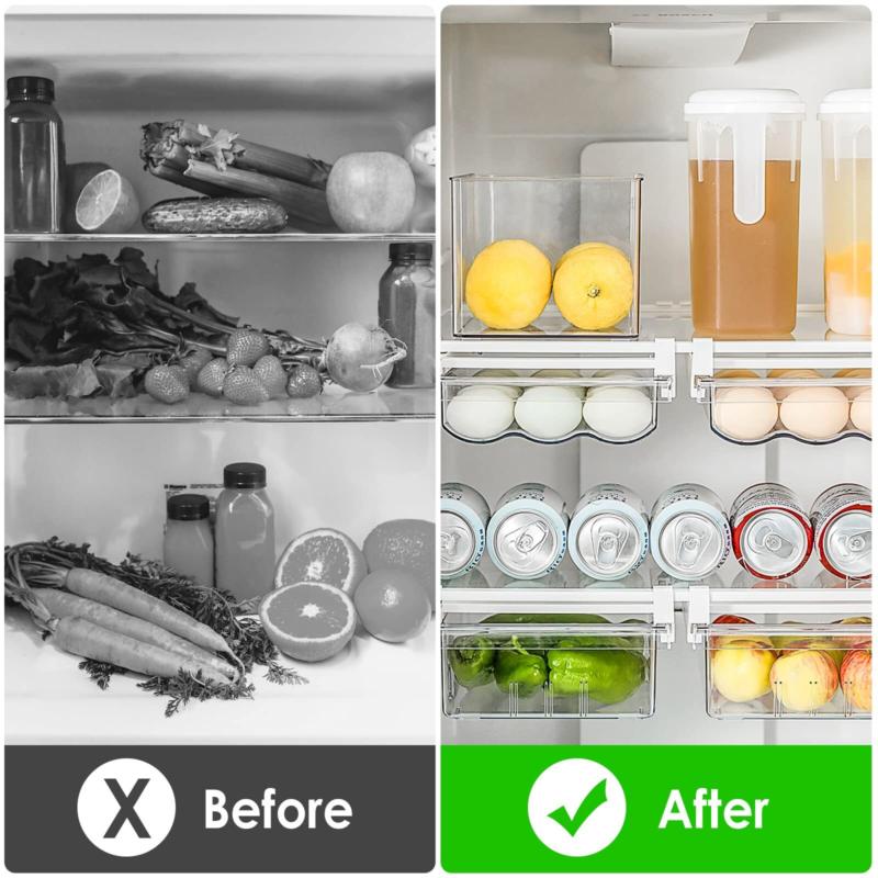 1 Pcs Pull Out Refrigerator Egg Drawer Organizer Bins Hanging Storage Trays