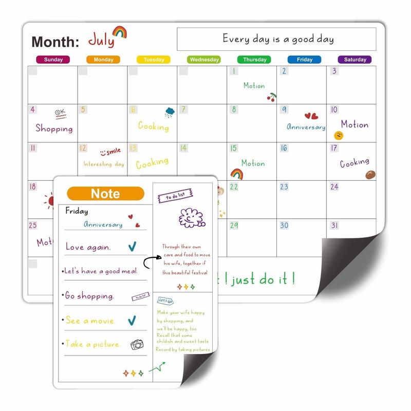 Magnetic Calendar, Refrigerator Magnetic Erasable Whiteboard, Fridge Planner Board for Kitchen