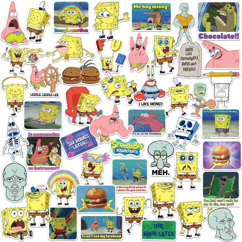 Nickelodeon 90's Vinyl Stickers 50 Pack | Spongebob, Rugrats