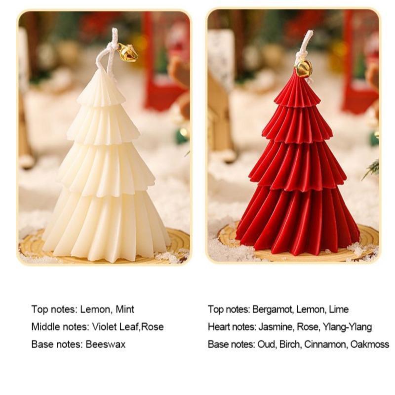 Christmas Themed Tree Shaped Aroma Candle, 1 Count Christmas Fragrance Candle, Desktop Decorative Ornament for Home Party Bedroom, Gift for Friend