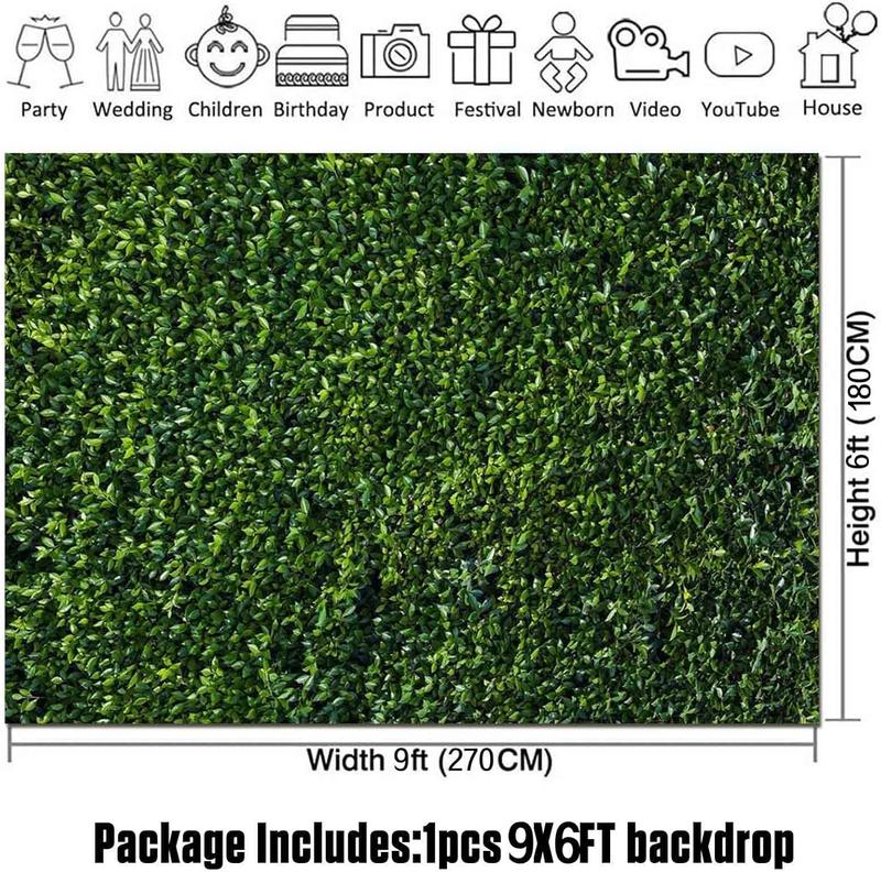 9x6ft Green Leaves Nature Spring Photo Background Wedding Birthday Party   Shower Photography Backdrops Zoo Decor Banner Dessert Cake Table Decor Booth