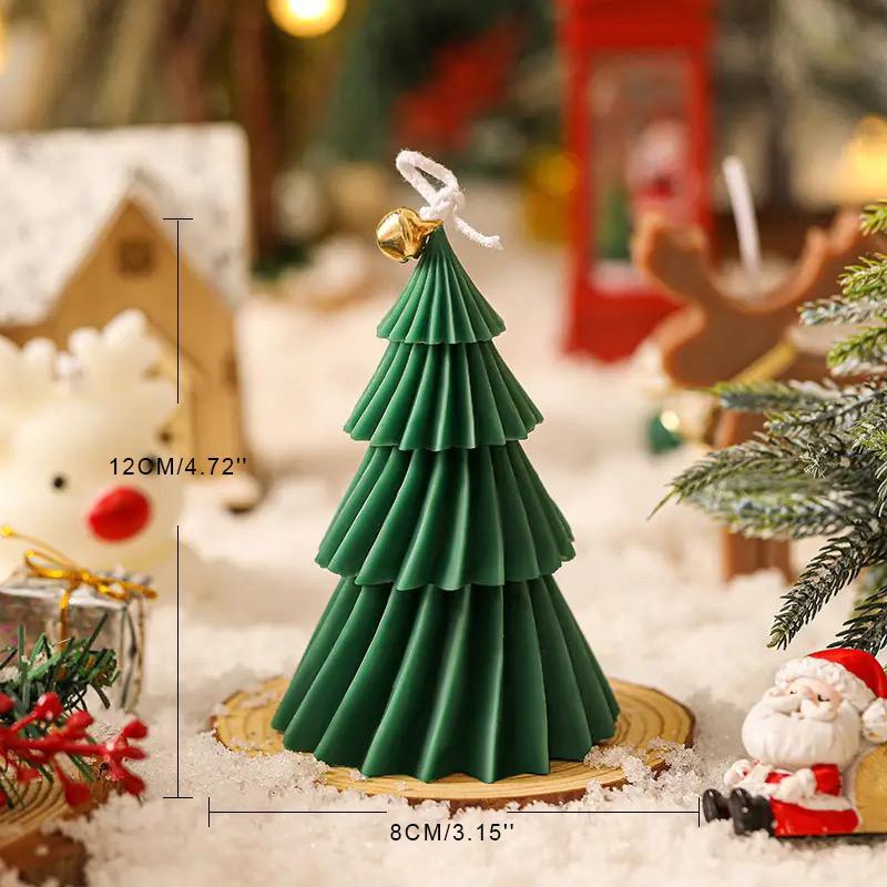 Christmas Themed Tree Shaped Aroma Candle, 1 Count Christmas Fragrance Candle, Desktop Decorative Ornament for Home Party Bedroom, Gift for Friend