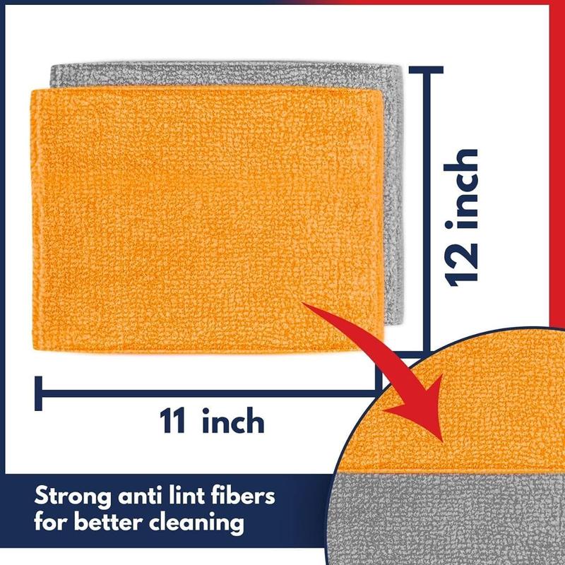 Microfiber Cleaning Cloth Grey - 8 Packs 12