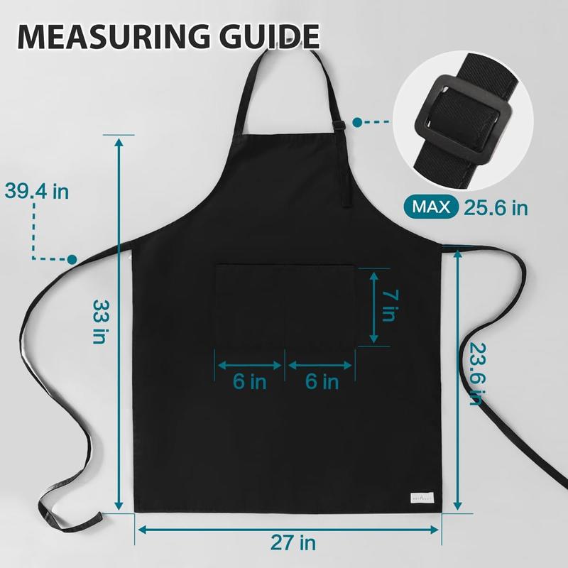 Extra Large Apron for Men Adjustable Bib Apron with 2 Pockets Cooking Kichen Aprons Women Chef Water & Oil Resistant