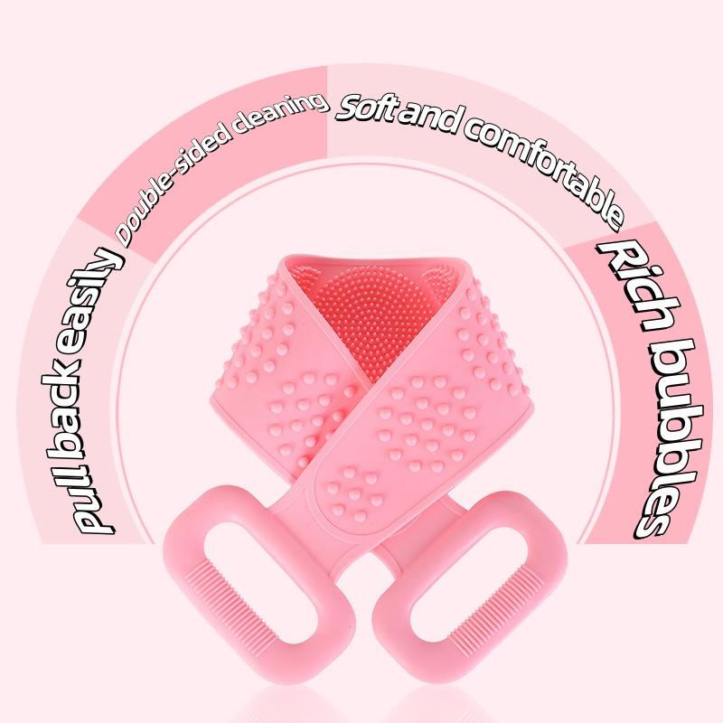 Silicone Back Scrubber for Shower, Double-Sided Back Exfoliator Body Scrub Towel, Exfoliating Washcloth Bath Tool for use in Shower, to Clean Skin for  Men and Women