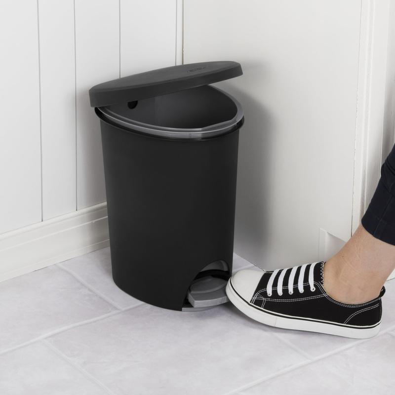 Sterilite 2.6 Gallon Trash Can, Ultra Step On Bathroom Trash Can