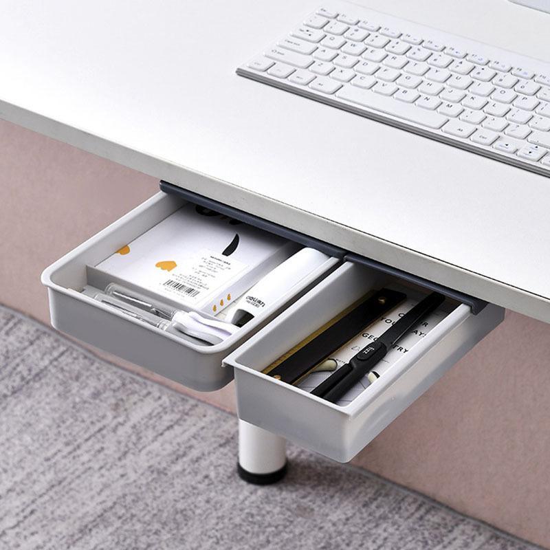 Under Desk Storage Box, 1 Count Drawer Type Under Desk Storage Box, Office Desk Organizer, Desk Storage Box for Home Office Dormitory