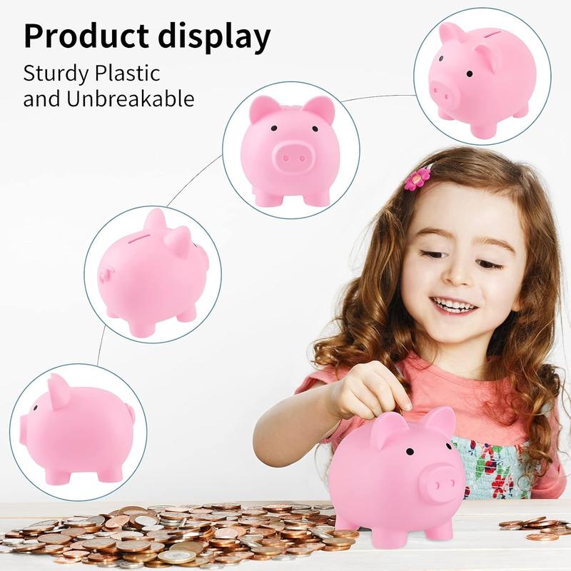 Piggy ,  for Boys and Girls,Unbreakable Plastic Money ,Cute Pig Money Box,Practical Gifts for Birthday, Festival,  Shower