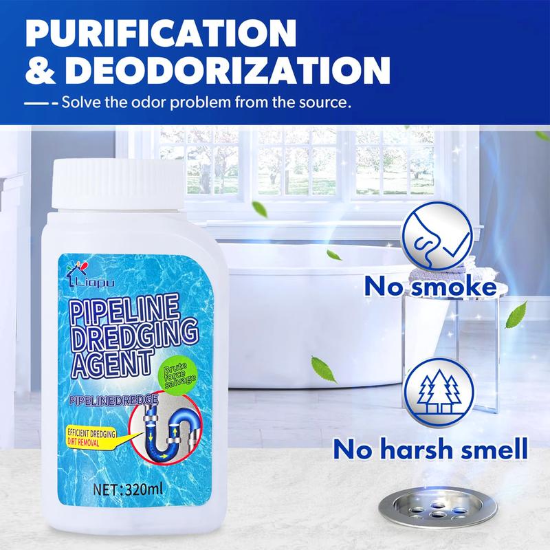 §Liapu Powerful Pipe Dredging Agent for Kitchen and Toilet Pipelines - Dissolves 200+ Blockages and Kills 99% of Bacteria