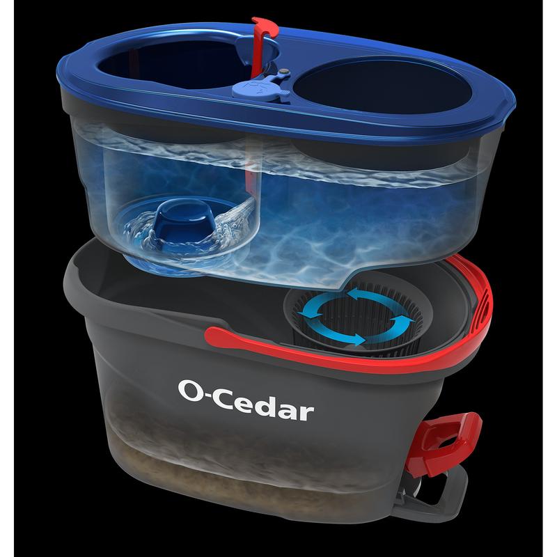 O-Cedar RinseClean Clean Water Spin Mop and Bucket System | Clean with Clean Water | Removes 99% of Bacteria | YASMINE