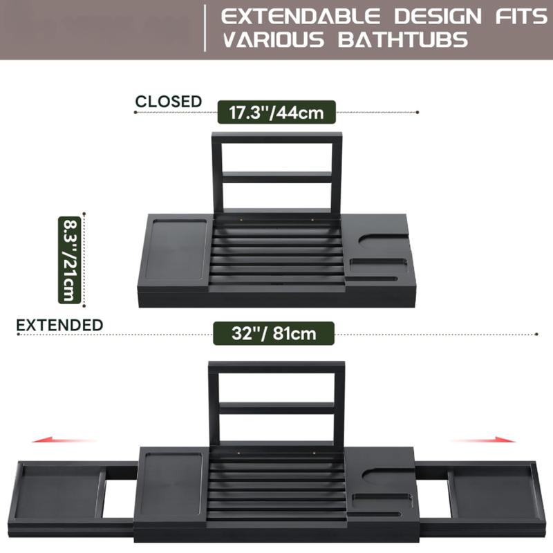 Expandable Bamboo Bathtub Tray - Waterproof Bathroom Caddy, Ideal Bath Caddy for Home Spa Experience, Perfect Gift for Loved Ones