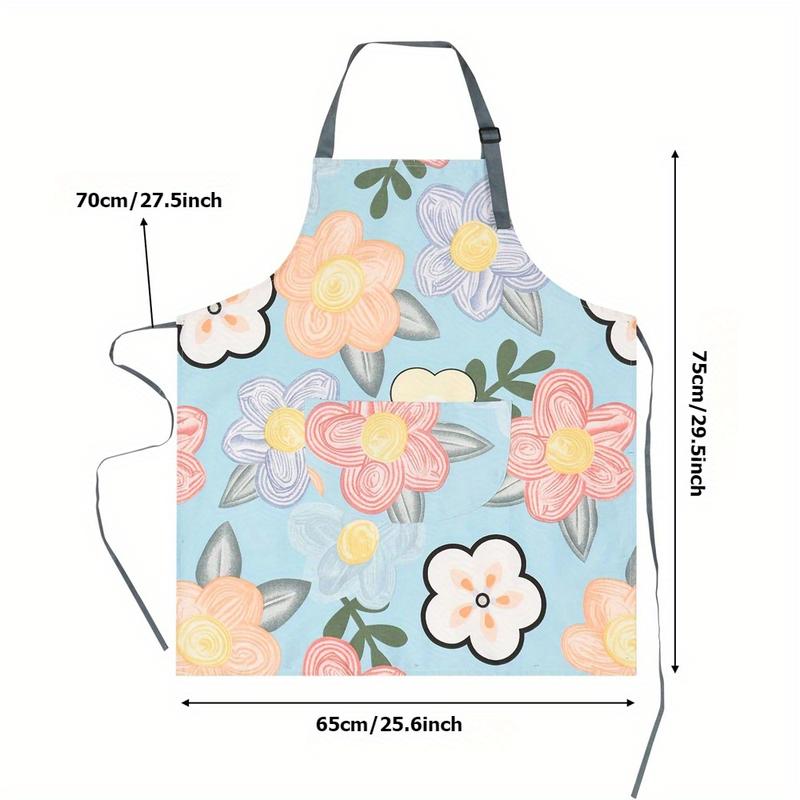 Kitchen Aprons for Women Adjustable Floral Aprons Chef Bakers Apron Blooming Cooking Aprons with Big Pockets for Cooking Baking Gardening Salon Kitchen Accessories