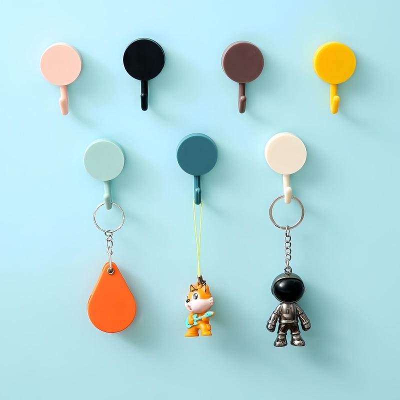 Creative Cute Hook (7pcs), Self Adhesive Key Hook, Sticky Hook, No Drilling Wall Hook, Storage Hook for Home Office