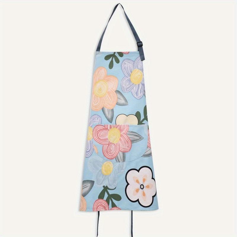 Kitchen Aprons for Women Adjustable Floral Aprons Chef Bakers Apron Blooming Cooking Aprons with Big Pockets for Cooking Baking Gardening Salon Kitchen Accessories