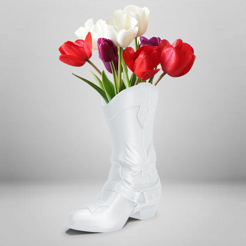 Cowboy Boot Vase for Blooming Bouquets - Flower Vase - Flower Pot Home Decoration Curve Entryway Room Ornaments