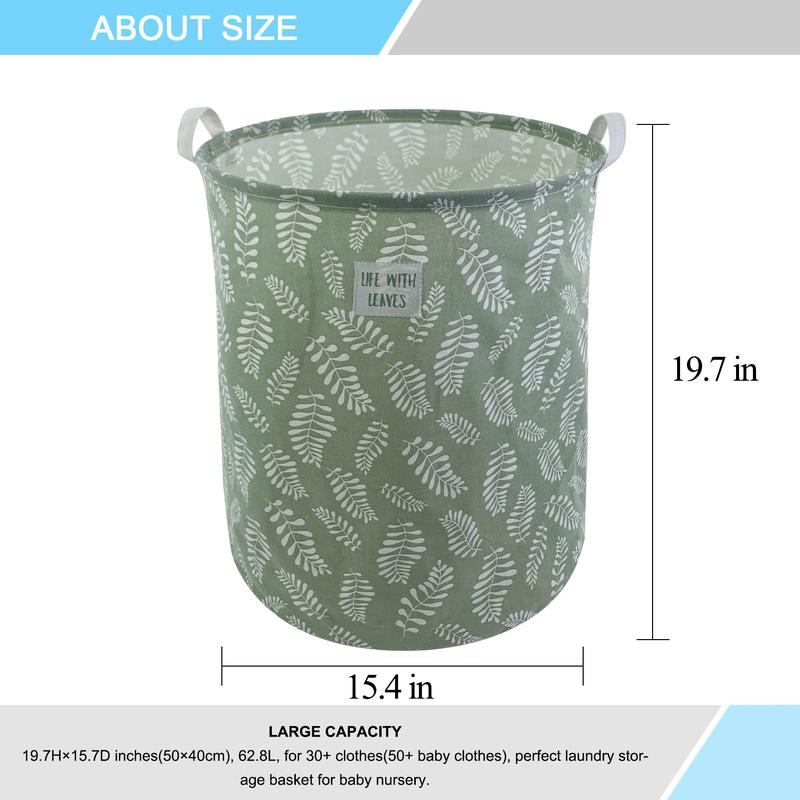 Cute Leaf Design Laundry Basket Waterproof Lightweight Laundry Hamper Boys Girls Kids Toys Storage Bin Clothes Organizer Storage Basket Home Decor