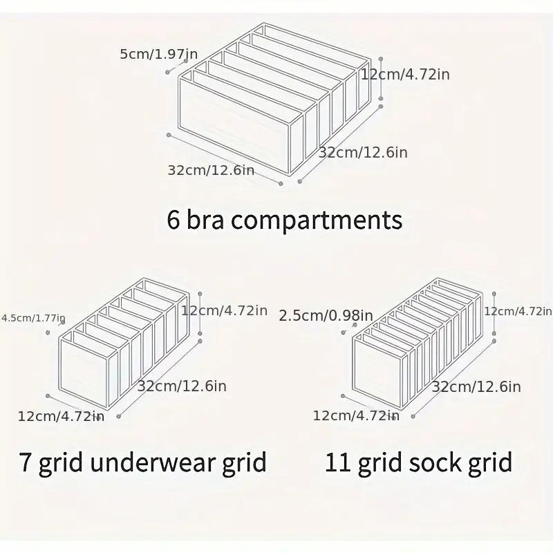 Underwear Storage Bag, 3pcs set Multi-functional Lightweight Underwear Storage Bag, Underwear Storage Organizer for Wardrobe Traveling